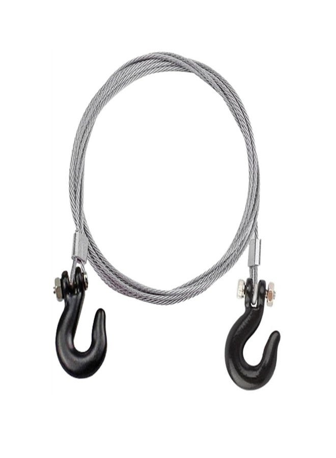 Chanjorlin 1/10 RC Mini Simulation Metal Trailer Chain Rope with Tow Hook Decoration Accessories For 1:10 Scale Rock Crawler Truck Car Traxxas TRX4 SCX10 RXB10 Redat Axial RC4WD Tamiya D90 TF2 (Black) - Image 1